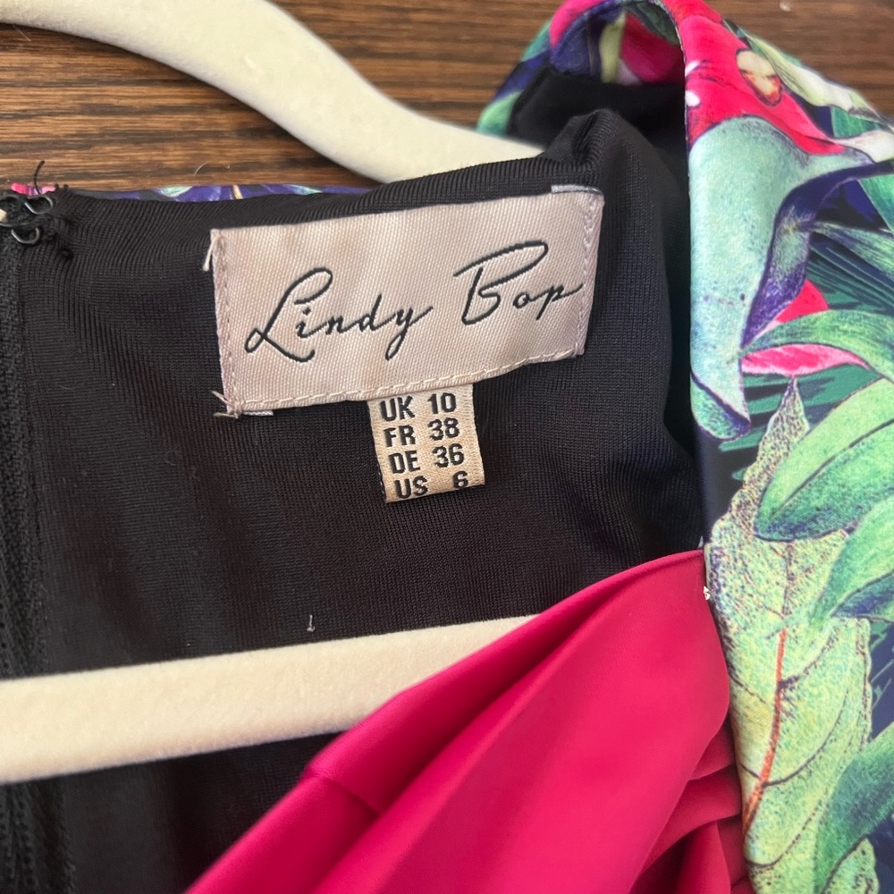 Lindy Bop Tropical Floral Midi Dress-size 6 - Picture 6 of 8